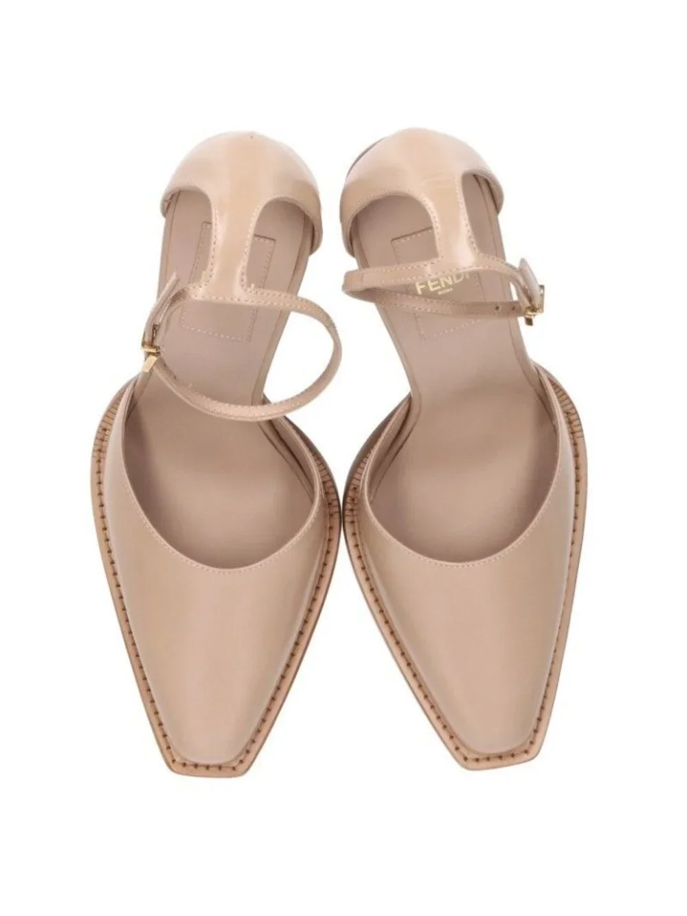 Fendi Leather Strap Pumps 36 Heel